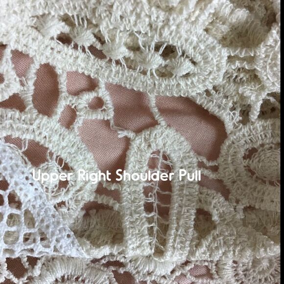 BCBGMaxAzria Crochet Bohemian Off-White With Orange Lining Style Maxi Dress Sz 6 - Picture 14 of 15